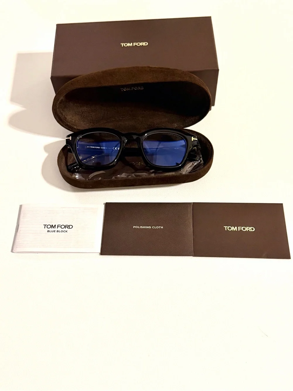 Tom Ford Black Thick Square Frame Sunglasses